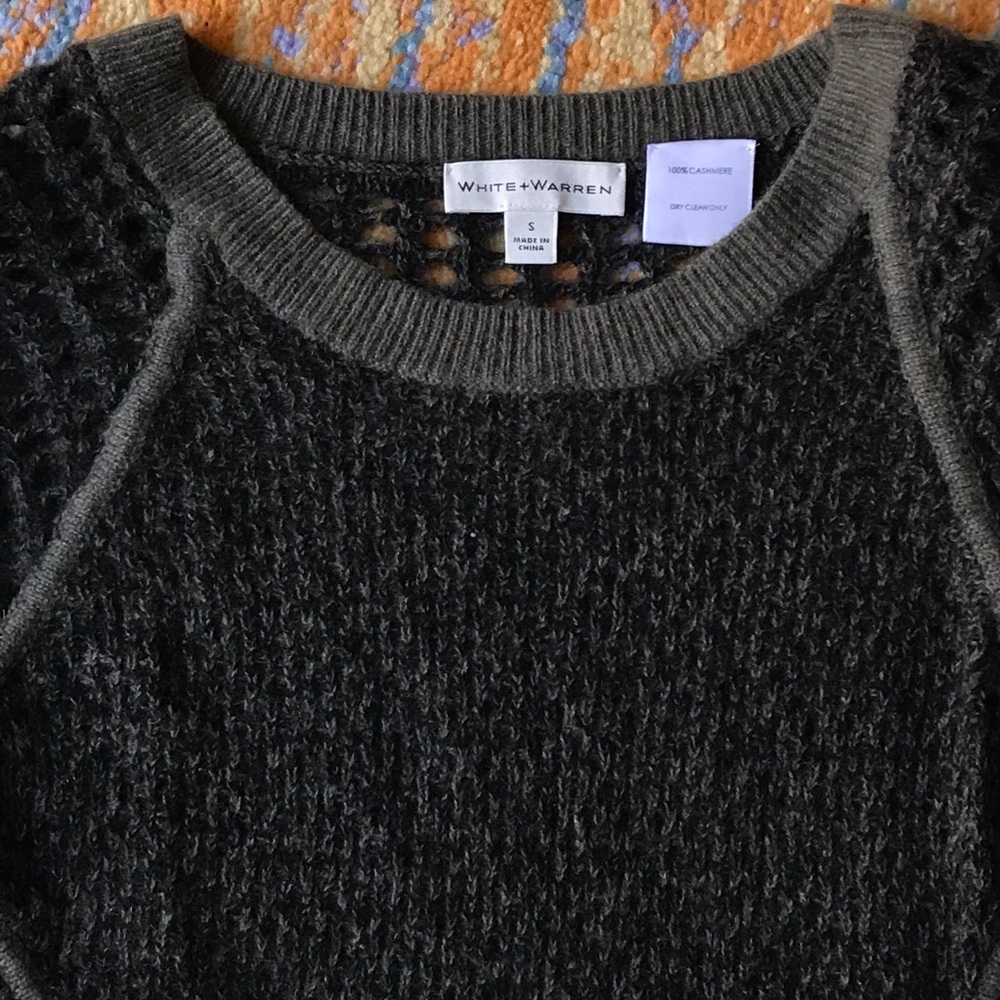 EUC White + Warren Cashmere Sweater, Green - Size S - Picture 3 of 5